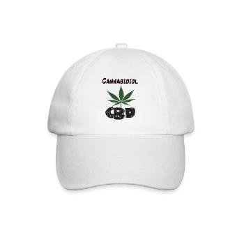 Cannabidiol CBD with hemp leaf - CBD T-shirt - Baseball Cap - white/white - Front