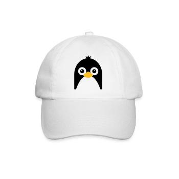 Cute Penguin Face - Baseball Cap - white/white - Front