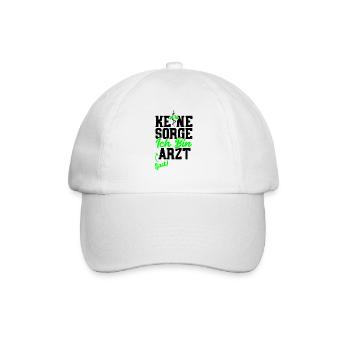 Keine Sorge ich bin Arzt fast - Baseballkappe - Weiß/Weiß - Vorne
