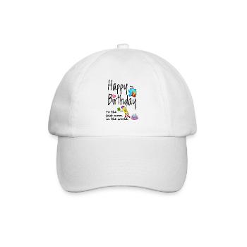 Happy birthday to the best mom - Baseball Cap - white/white - Front