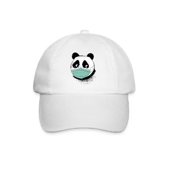 Panda bear with mask mask - Baseball Cap - white/white - Front