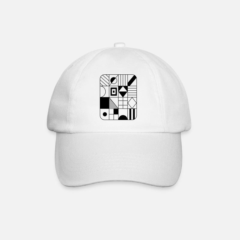 Abstract graphic pattern in raster / pattern - Baseball Cap - white/white