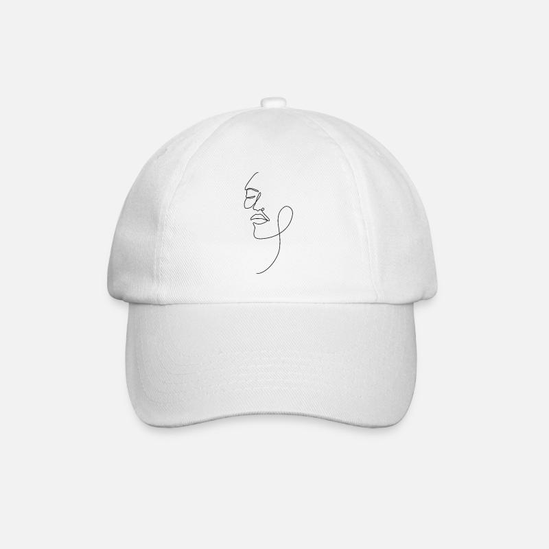 Gesicht Abstrakt - Baseballkappe - Weiß/Weiß