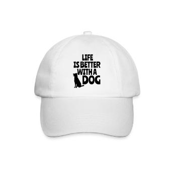Life is better with a dog, animals, dogs * - Baseball Cap - white/white - Front
