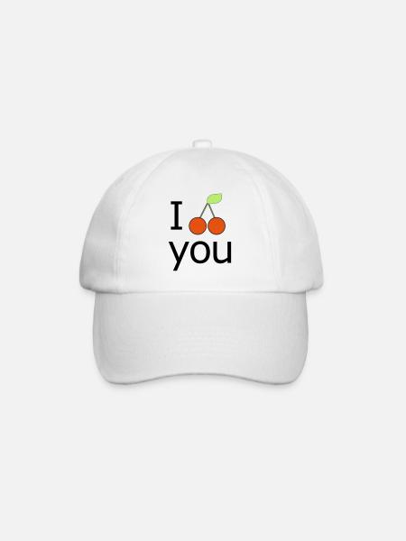 Kirschen Kirsche Cherry - Frutcht Obst - Comic you - Baseballkappe - Weiß/Weiß