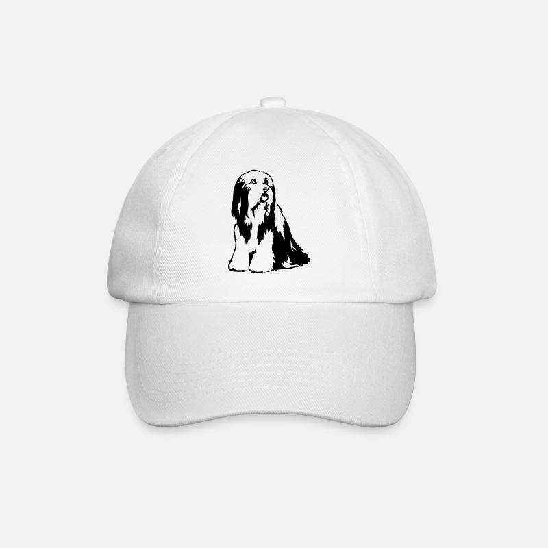Bearded Collie - Baseballkappe - Weiß/Weiß