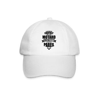 je ne suis pas parfait mais je suis motard - Casquette classique - blanc/blanc - Devant