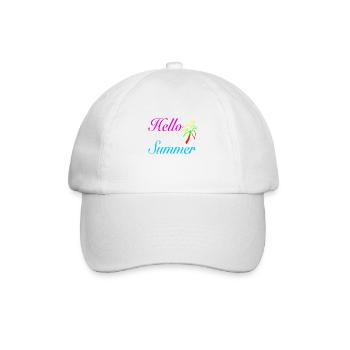 Hello Summer Palm Trees Neon - Baseball Cap - white/white - Front
