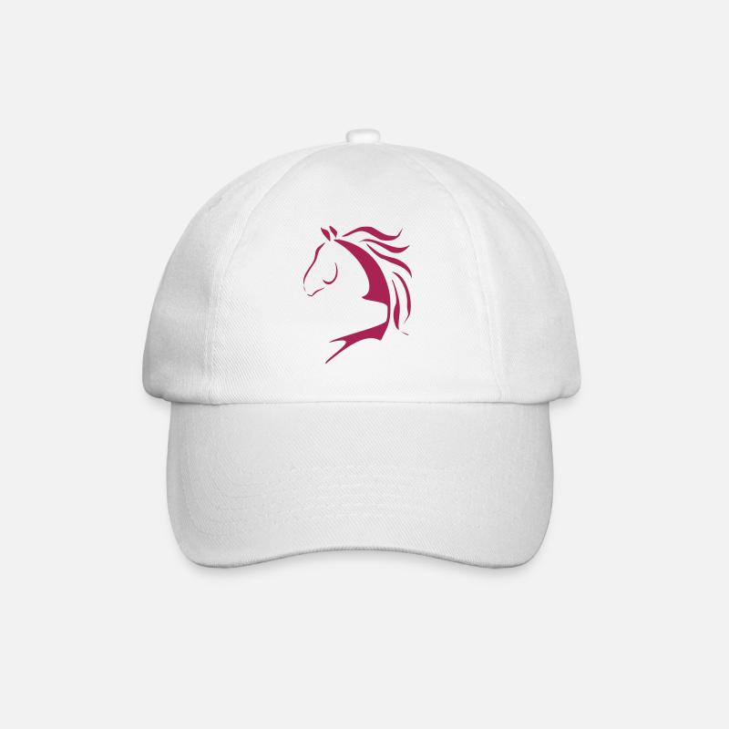 Tête de cheval, conception de cheval, cheval, chevaux - Casquette classique - blanc/blanc