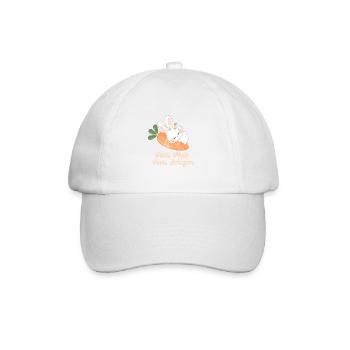 Hase Mude Hasi schlafen - Baseballkappe - Weiß/Weiß - Vorne