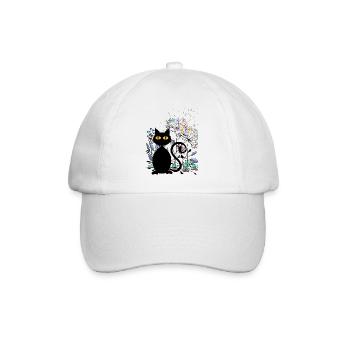 Cat - Baseball Cap - white/white - Front