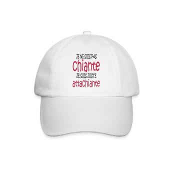 je ne suis pas chiante je suis juste attachiante - Casquette classique - blanc/blanc - Devant