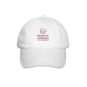 Chefkoch Spruch lustig Kochmütze Geschenk - Baseballkappe - Weiß/Weiß - Vorne