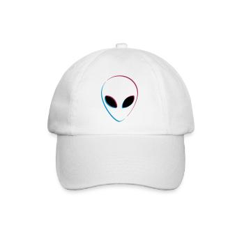 3D effect alien - Baseball Cap - white/white - Front