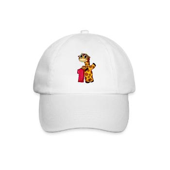1. Geburtstag Giraffe 1.Klasse Geschenk - Baseballkappe - Weiß/Weiß - Vorne