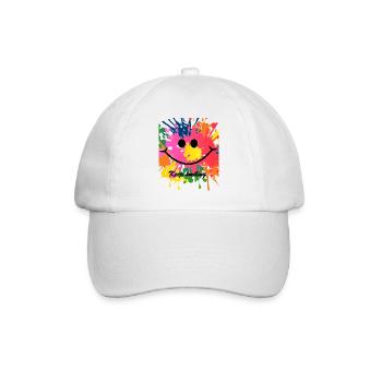 keep smiling splash colorful joy - Baseball Cap - white/white - Front