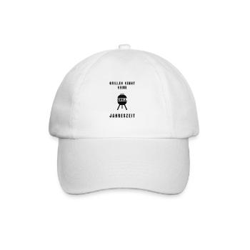 Grillen Jahreszeit Grill Vater Geschenkidee Dad - Baseballkappe - Weiß/Weiß - Vorne