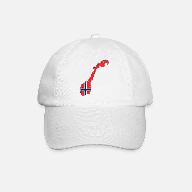 Norwegen - Baseballkappe - Weiß/Weiß