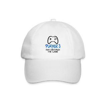 Player 3 has entered the game - Geburt Schwanger - Baseballkappe - Weiß/Weiß - Vorne