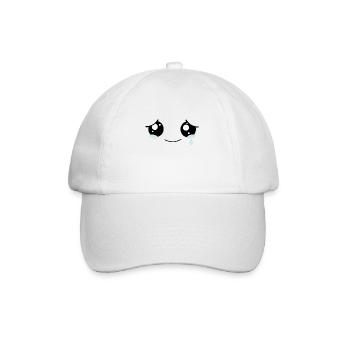 Sad Kawaii Face - Baseballkappe - Weiß/Weiß - Vorne