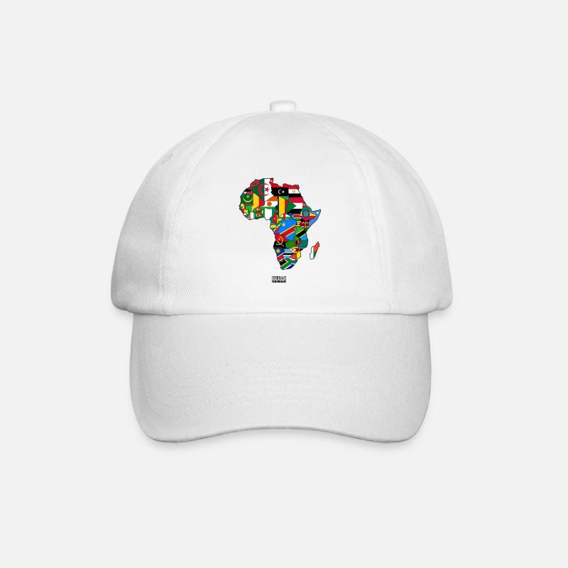 AFRIKA Länder Logo - Baseballkappe - Weiß/Weiß