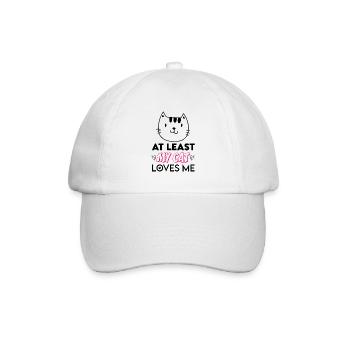 Cat with sayings- My Cat Loves Me- Cat Tshirt - Baseball Cap - white/white - Front