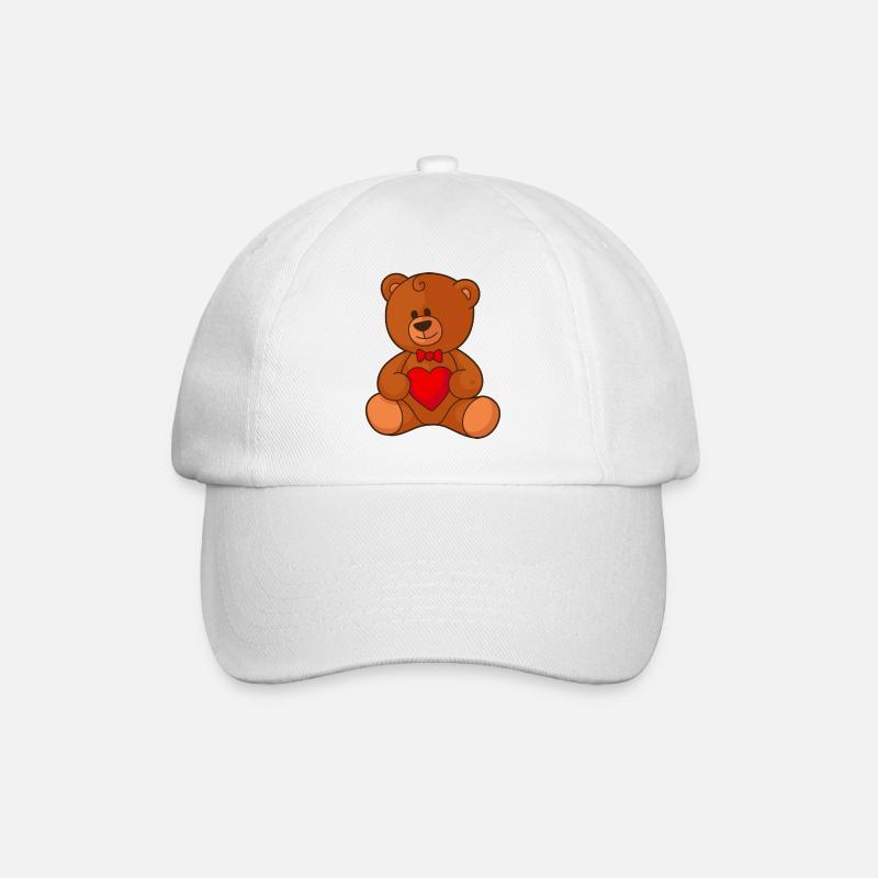 Teddy Bear mit Herz - Baseballkappe - Weiß/Weiß