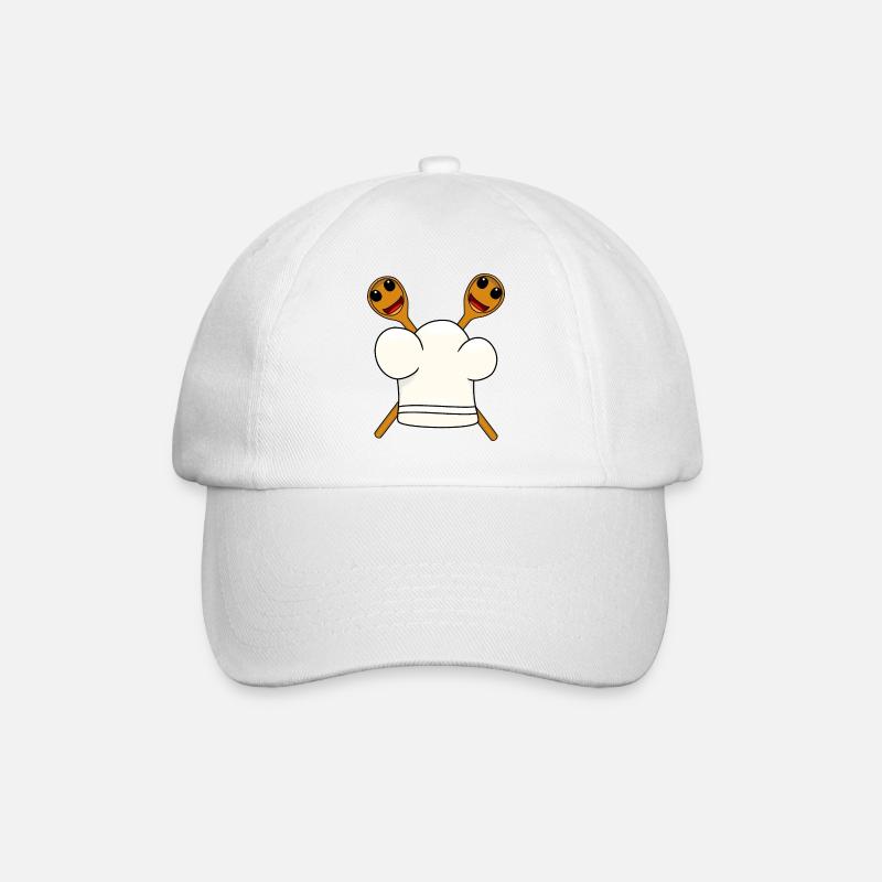 Koch Kochmütze Kochlöffel - Baseballkappe - Weiß/Weiß