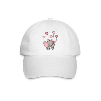 Cœurs Ballons Faune Éléphant Bébé Naissance - Casquette classique - blanc/blanc - Devant