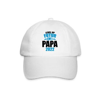 level up futur papa 2022 annonce grossesse papa - Casquette classique - blanc/blanc - Devant