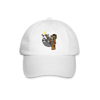 Faultier Wildnis Wildtier sportlich klettern - Baseballkappe - Weiß/Weiß - Vorne