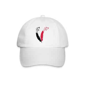 feather fly birds - Baseballkappe - Weiß/Weiß - Vorne