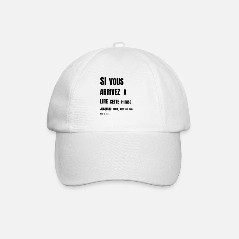 Si vous arrivez à lire cette phrase - bonne vue - Casquette classique - blanc/blanc