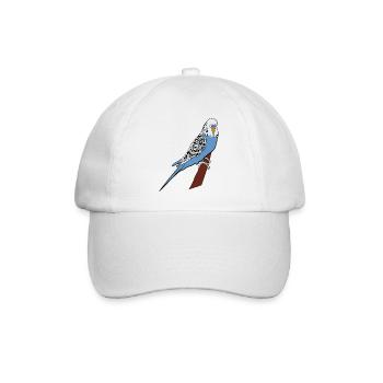 Wave Parakeet Blue Bird Pet Gift Idea - Baseball Cap - white/white - Front