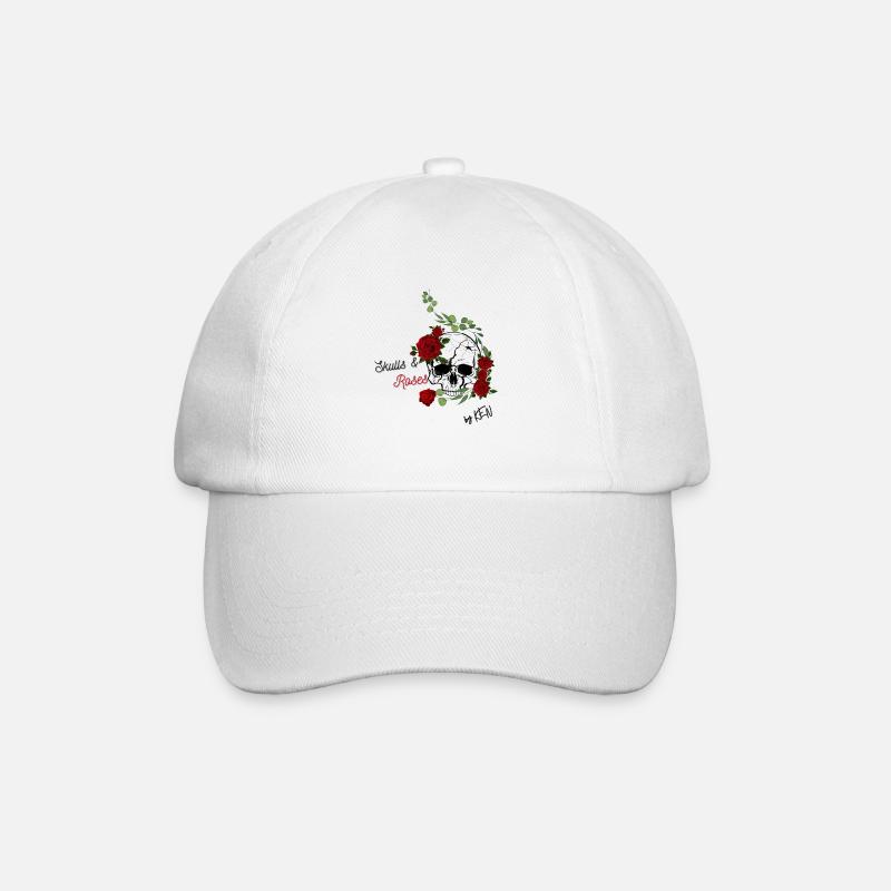 Skulls and Roses - Baseballkappe - Weiß/Weiß