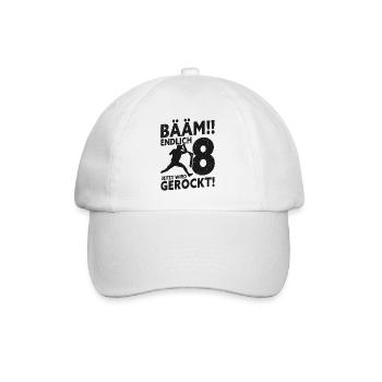 8 Geburtstag 8 Jahre Geburtstagsgeschenk - Baseballkappe - Weiß/Weiß - Vorne