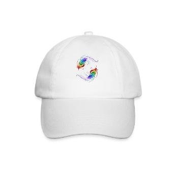 Pride rainboggen flag colorful feather LGBT - Baseball Cap - white/white - Front
