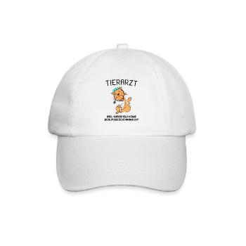 Tier Tierarzt Tiermedizin Geschenk - Baseballkappe - Weiß/Weiß - Vorne