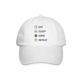 Eat sleep mine repeat cryptocurrency t-shirt - Baseball Cap - white/white - Front