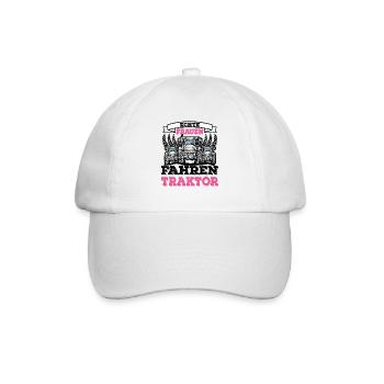 Echte Frauen Fahren Traktor - Baseballkappe - Weiß/Weiß - Vorne
