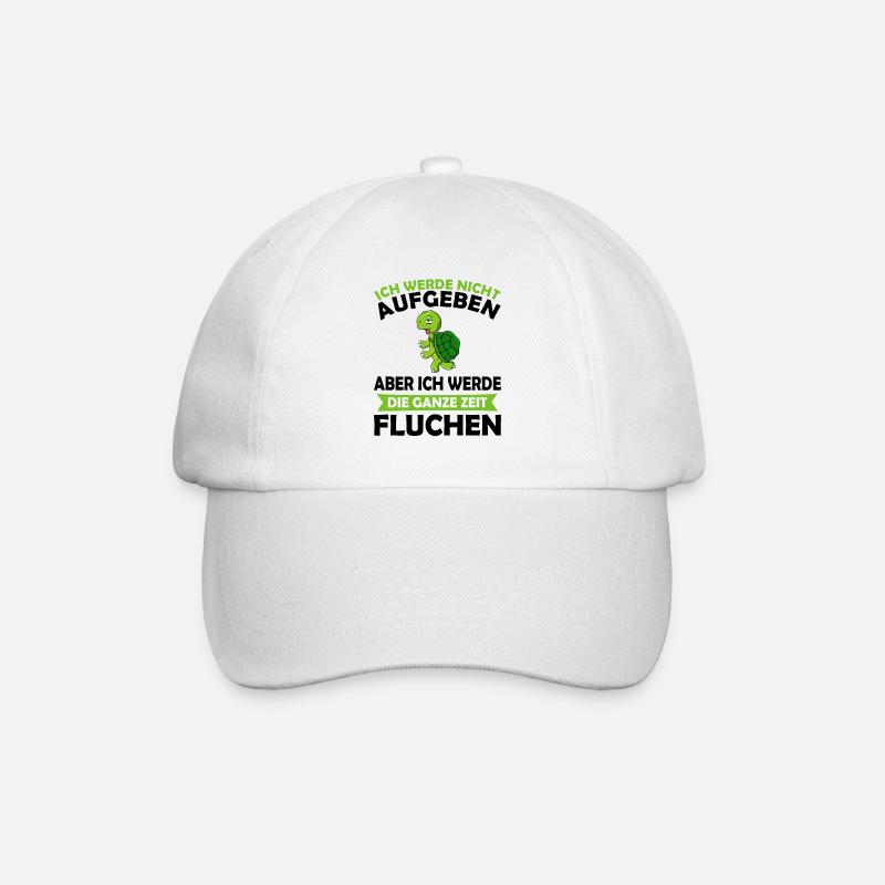 Ich werde nicht aufgeben aber fluchen Schildkröte - Baseballkappe - Weiß/Weiß