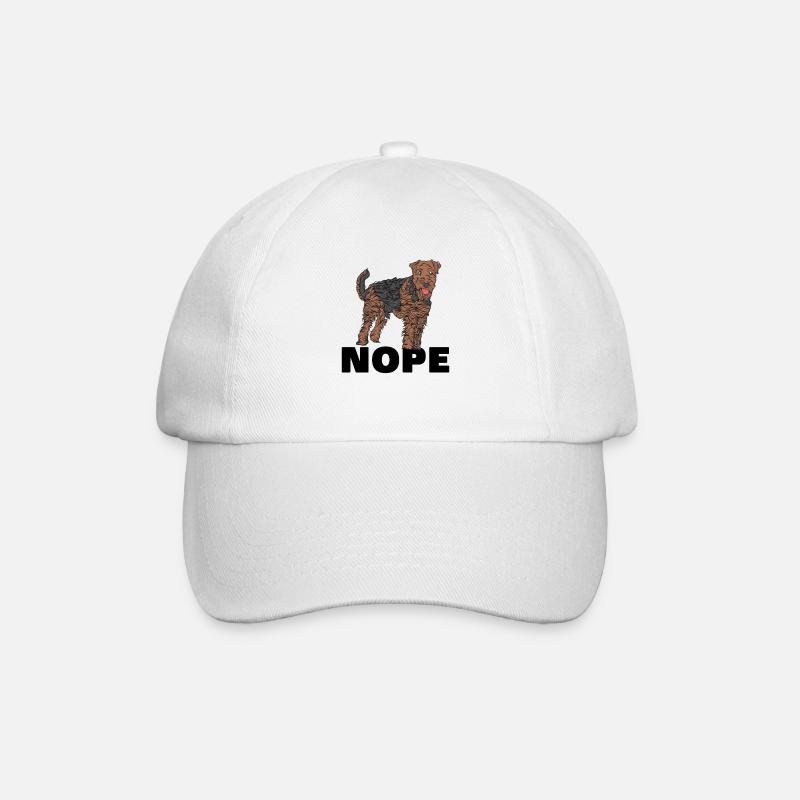 Airedale Terrier - Baseball Cap - white/white