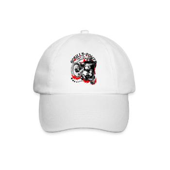 Gorilla-Power, Biker aus Leidenschaft - Baseballkappe - Weiß/Weiß - Vorne