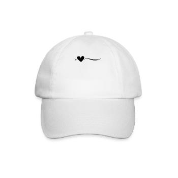 Line Heart Black - Baseball Cap - white/white - Front