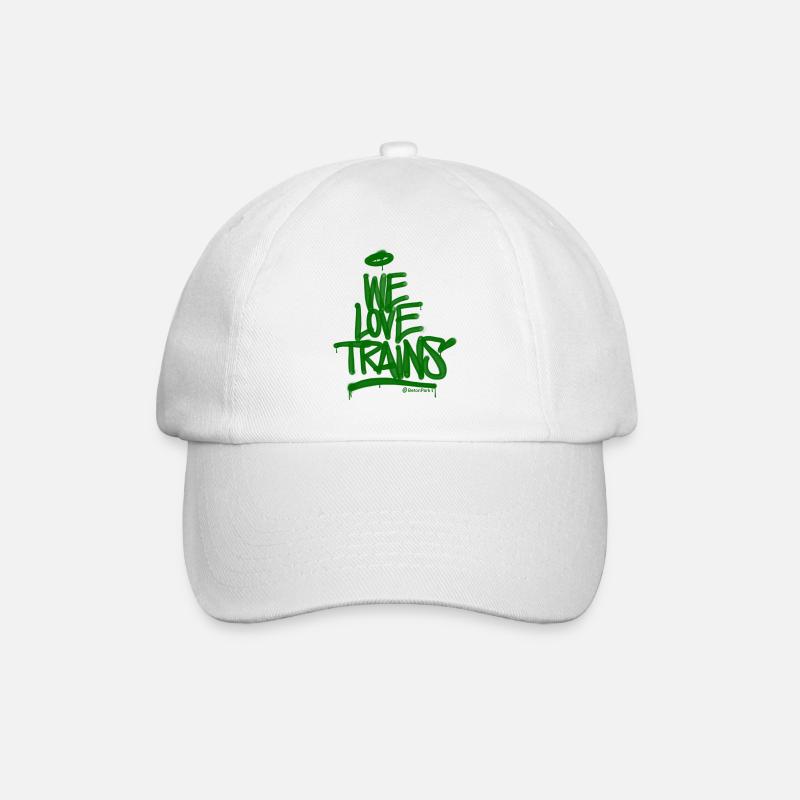 Il Love Trains Graffiti Design - Casquette classique - blanc/blanc