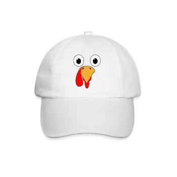 Thanksgiving Truthahn Gesicht Geschenk - Baseballkappe - Weiß/Weiß - Vorne