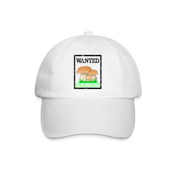 Wanted, porcini mushroom, men's mushroom, Röhrling mushroom - Baseball Cap - white/white - Front