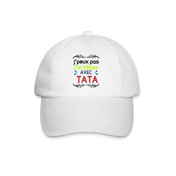 J'ai bêtise avec tata - Casquette classique - blanc/blanc - Devant