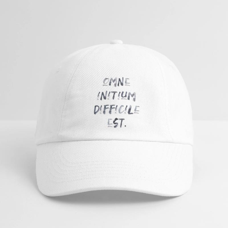 all beginning is difficult Latin quotation scripture Baseball Cap