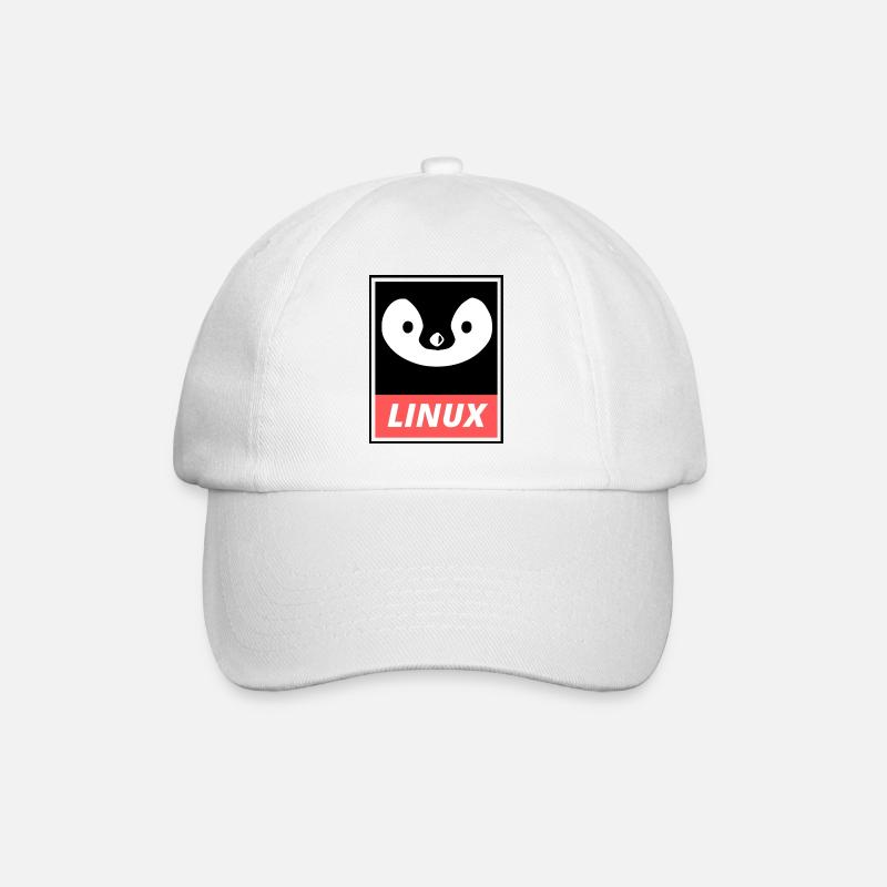 Linux Tux - Baseballkappe - Weiß/Weiß
